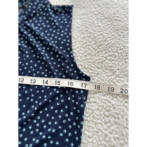 Banana Republic Womens Navy/Teal Print Sleeveless Mock Neck Blouse Top Size XS - Picture 6 of 7
